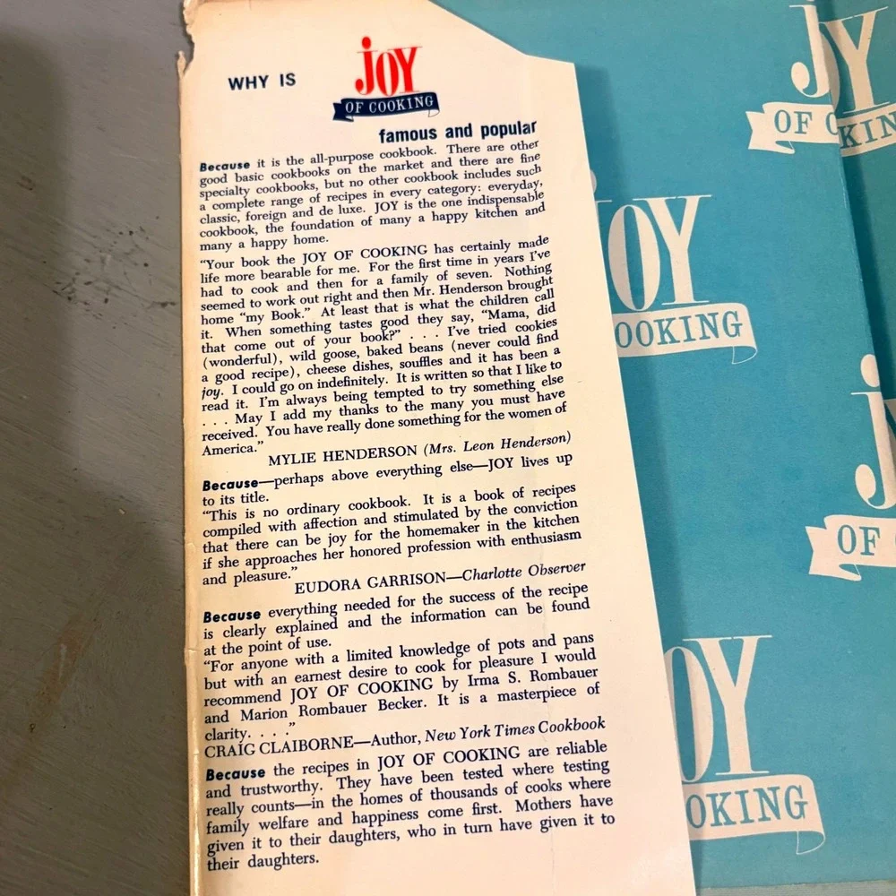 Vtg 1960s Joy of Cooking Hardcover Cookbook Mid Century Retro‎ Kitchen Display